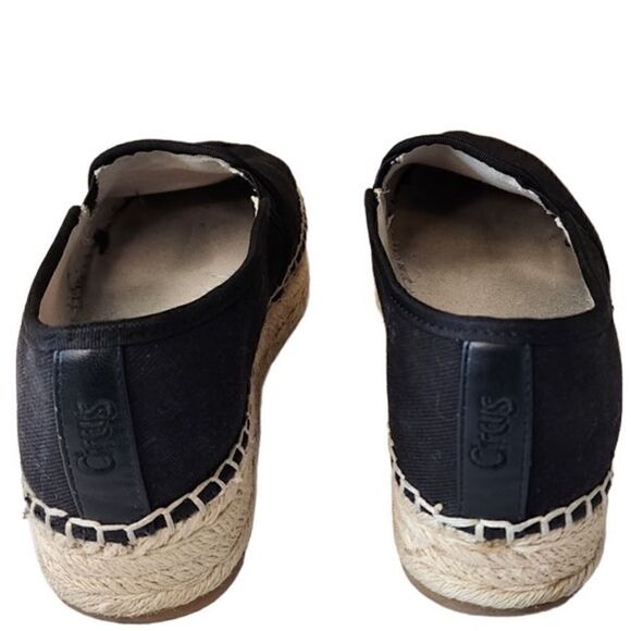 Circus Sam Edelman-Camdyn Black Canvas Rope Platform Espadrille Flats Black, 8.5 - Picture 7 of 11